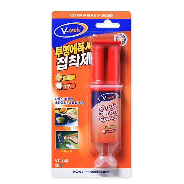 브이텍  VT-146 주사기타입 다용도 4분 에폭시 접착제 25ml 4,950원