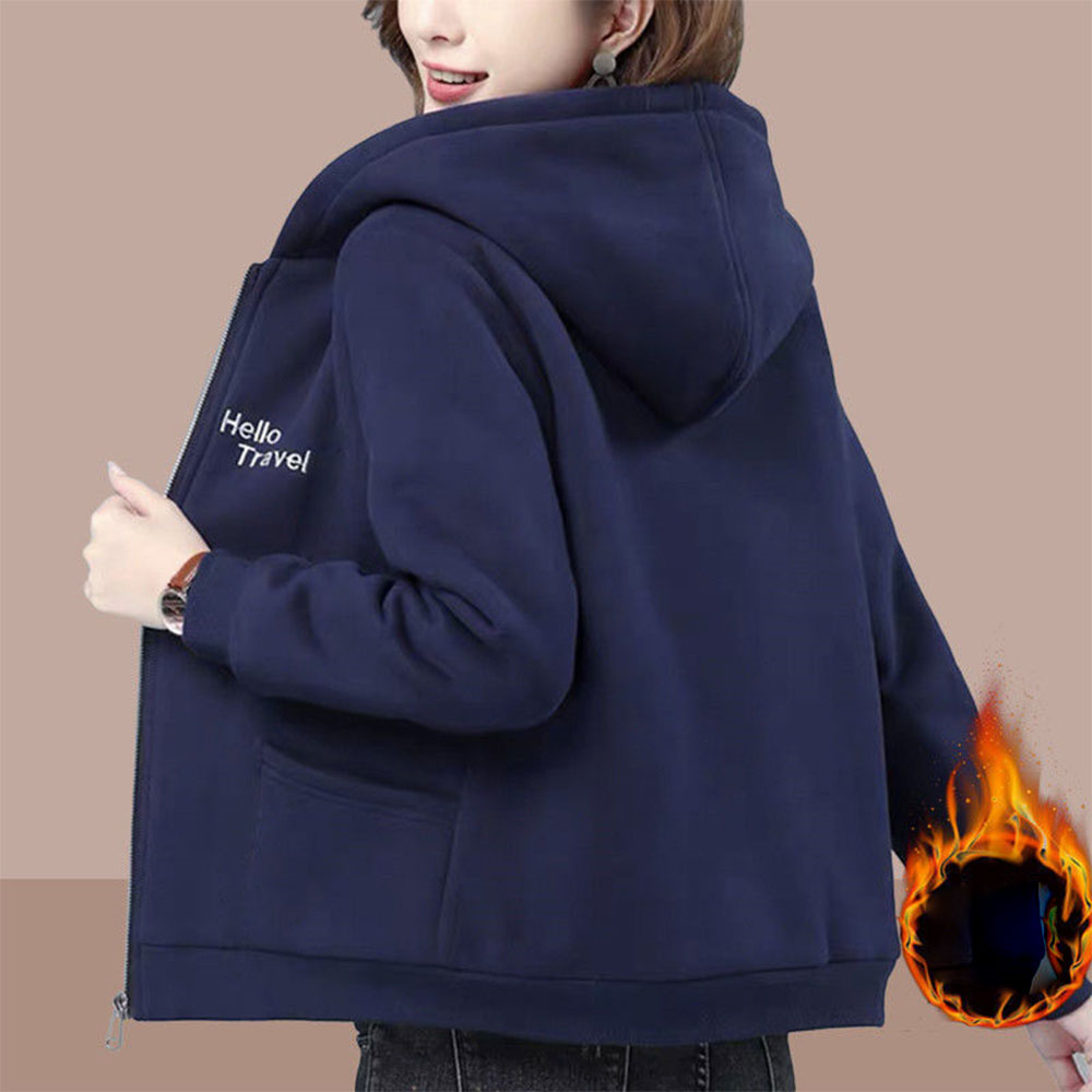 TKX 기모 후드 집업 여성 두꺼운 재킷 가을 겨울 보온성이 뛰어난 편안한 캐주얼 외투 K37 21,730원