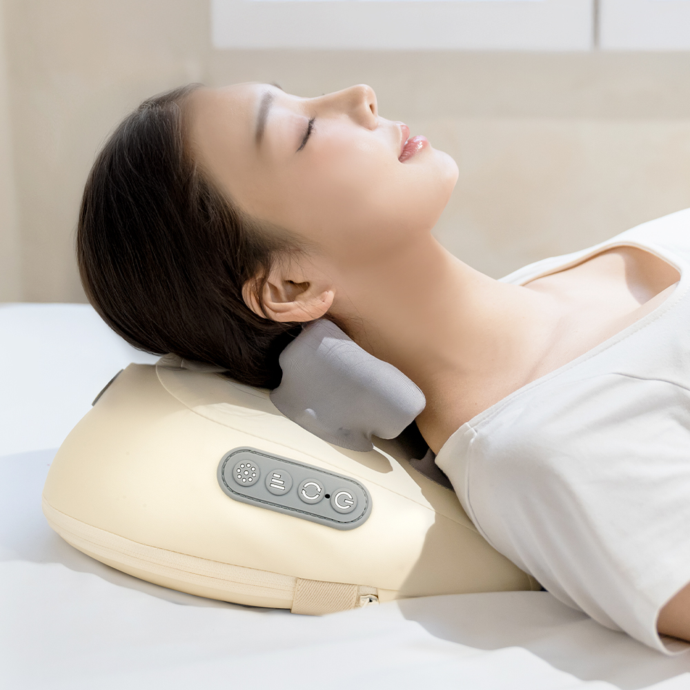 카프 목 어깨 안마 무선 온열 찜질 베개 마사지기, KF-WM07, 베이지 41,400원