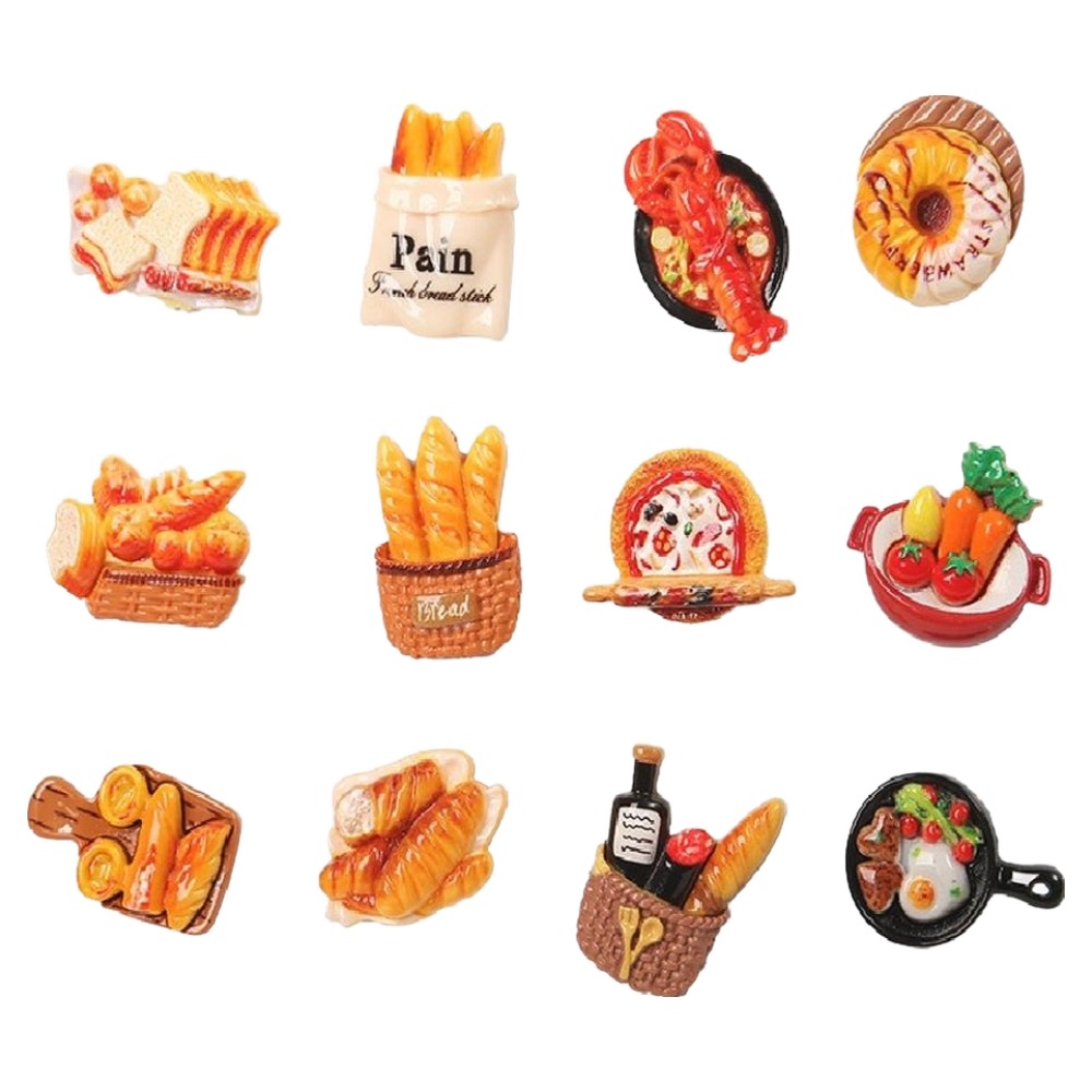 문구담 서양요리 미니어처 자석 12종 세트, 혼합색상 9,900원