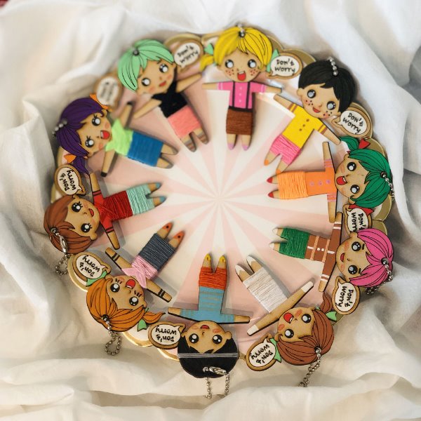 해피해피 걱정인형 만들기 10개세트 diy 키트(남자5개 여자5개 군번줄10개 실10개), 1세트 18,900원