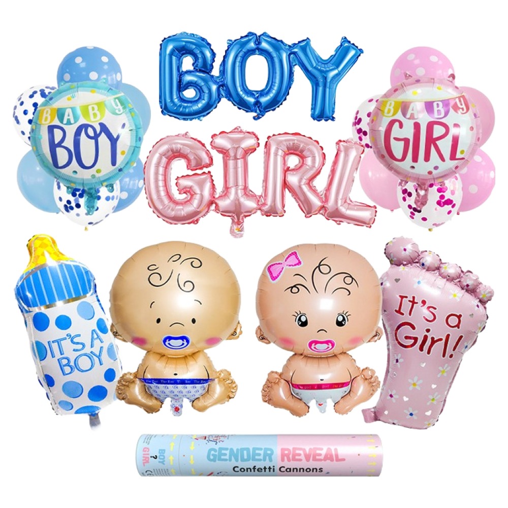 마다꾸미 젠더리빌 풍선 성별공개 이벤트용 베이비샤워 파티소품, 03 A세트+블루, 1세트 18,500원