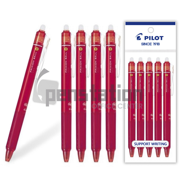 파이롯트 프릭션 노크 지워지는 볼펜 0.5mm 블루/레드  5개 세트 12,500원