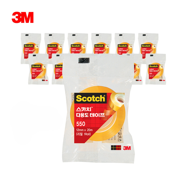 3M 스카치 다용도테이프 리필 550R /12mmX20M /1갑(12개입) 15,400원