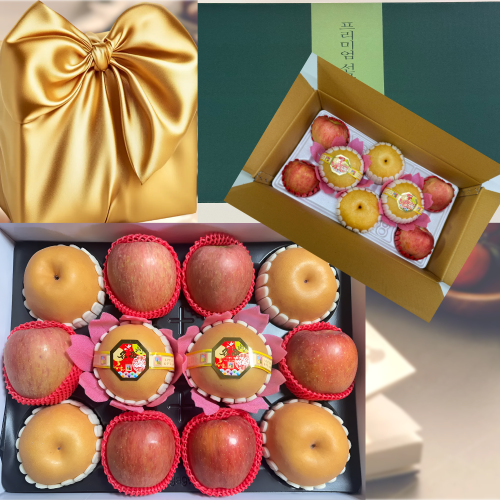 (용이다팜) 프리미엄 사과배 명절 과일 선물세트 보자기 무료동봉 40,900원