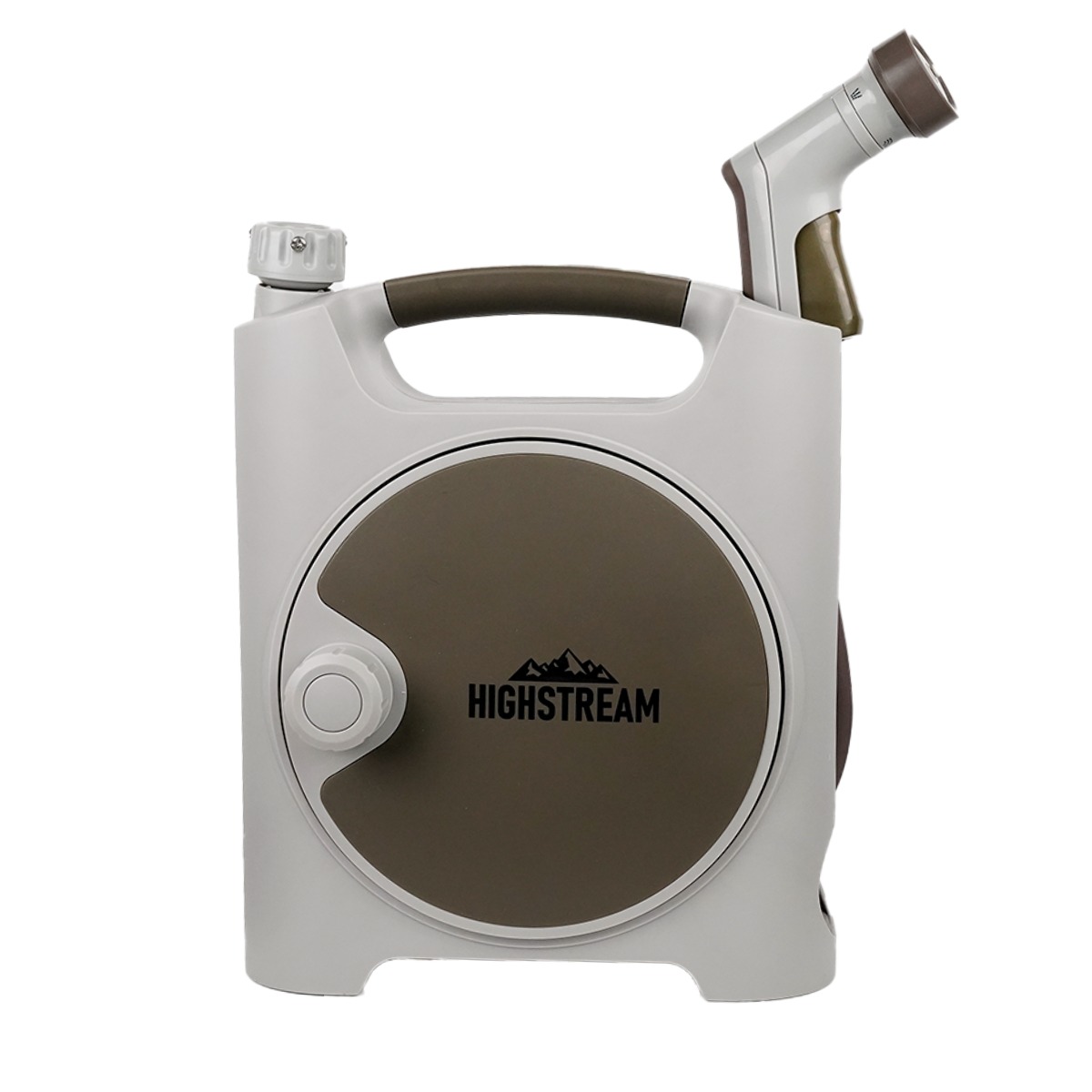 하이스트림 미니커버호스릴 10M , 일체형디자인 세차 정원 베란다 전원주택 원터치워터건, 10m 브라운/그레이, 1개 37,000원