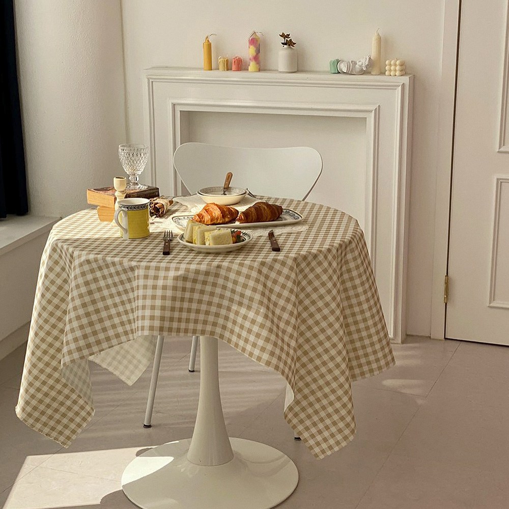 [비에스] 체크 방수식탁보 감성테이블보 2인 4인 6인 방수원단 캠핑식탁보 5,860원