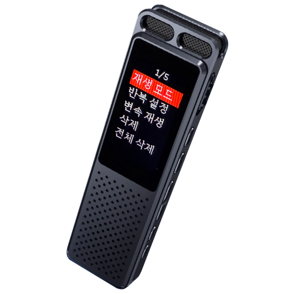 5일연속 장시간 녹음기 대화면 스피커 고음질 고성능 전문가용 보이스레코더 KVR-75, 블랙, KVR-75 79,000원