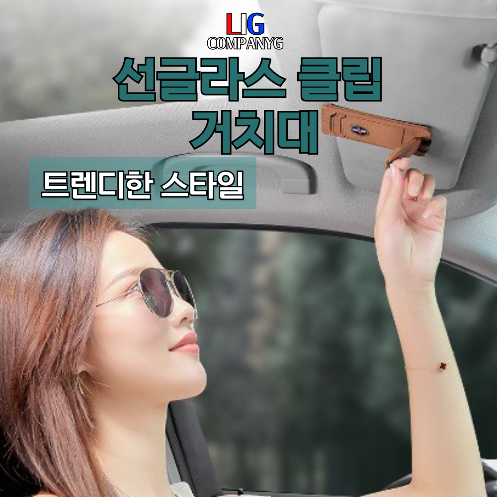 LIG 차량용 고급 극세 선글라스 클립 거치대 카드 수납 12,800원