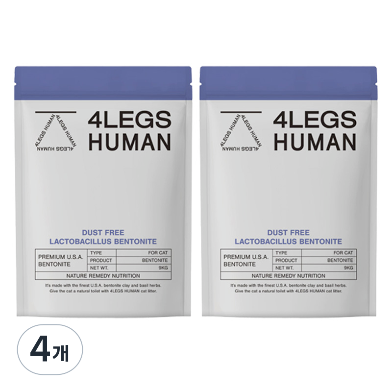 포렉스휴먼 고양이 벤토나이트 유산균 모래 파우치, 9kg, 4개, 허브향 90,800원