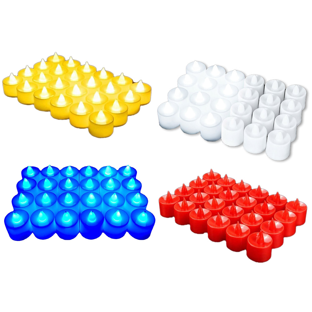 도매짱 LED 캔들 촛불 양초 24개 전자 티라이트 전기 초 이벤트 기념일 파티 생일 프로포즈, 옐로우 4,900원
