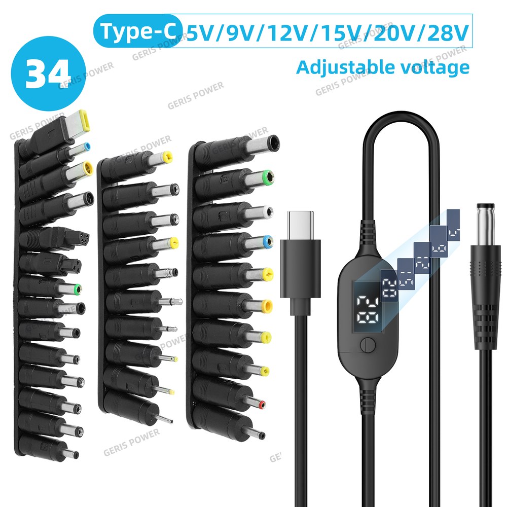 모니터전원선 케이블 USB C to DC 파워 부스트 140W 5V 9V 12V 15V 20V 28V 전압 어댑터 커넥터 노트북 라우터용 25,000원