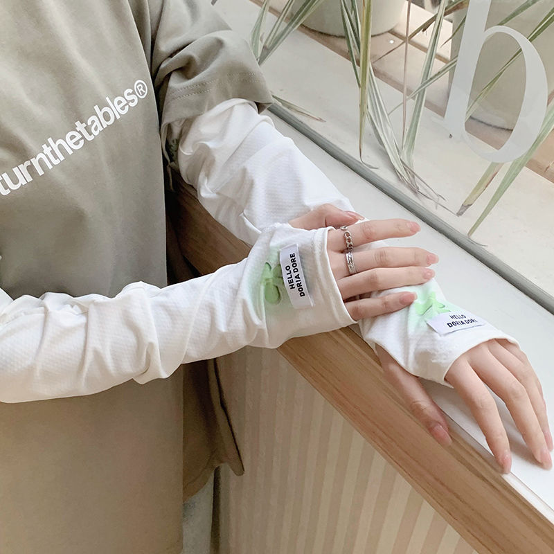 케이데이 쿨링  리본 여성 손등형 쿨토시 UV 자외선차단 99% 냉감 팔토시 손등커버형 헐렁한 루즈핏 2p 6,900원