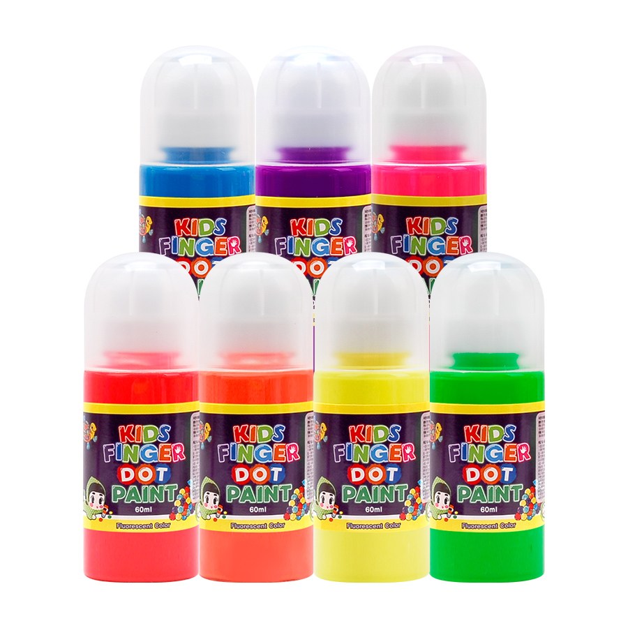 키즈 핑거 도트페인트 형광색 60ml 7색 세트 / 키즈맘아트 유아물감 도트물감 미술놀이 어린이물감 물감놀이 물감 핑거페인트 엄마표미술 홈스쿨 드로잉카페 키즈카페 촉감 오감놀이 35,500원