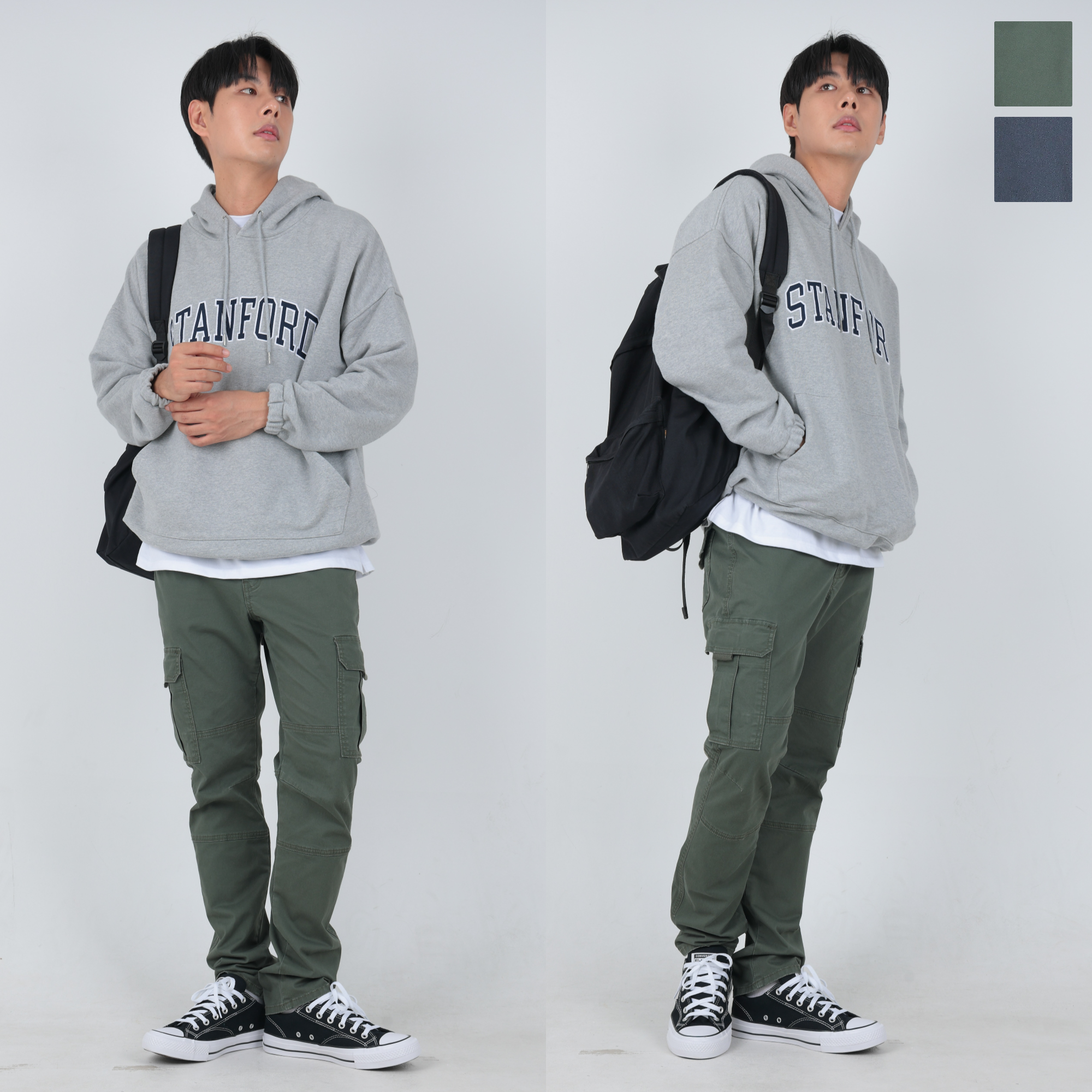 남자 카고팬츠 벨크로 포켓 밴딩 스판 건빵바지 37,800원