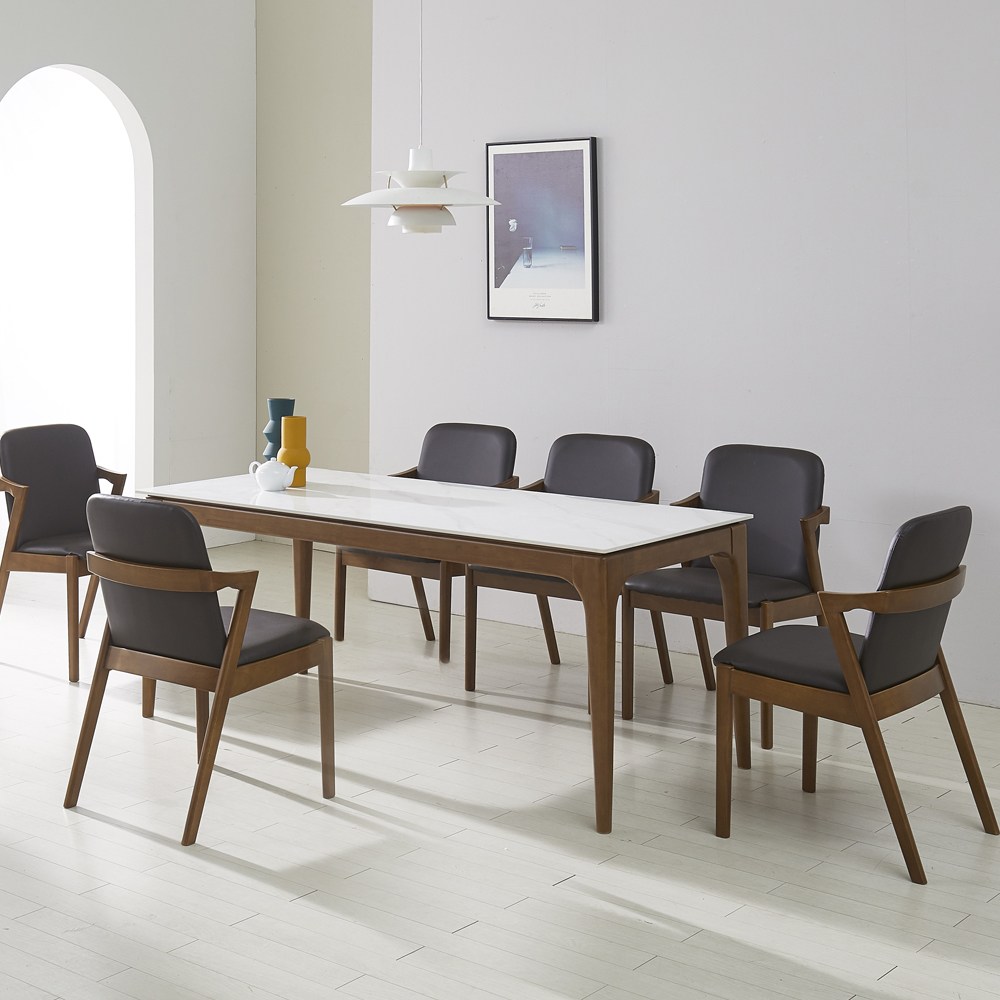 피어젠가구 린 프렌치 엔틱 포세린 세라믹 식탁 세트 6인용 원목 라탄 아이린 라탄 의자 574,750원