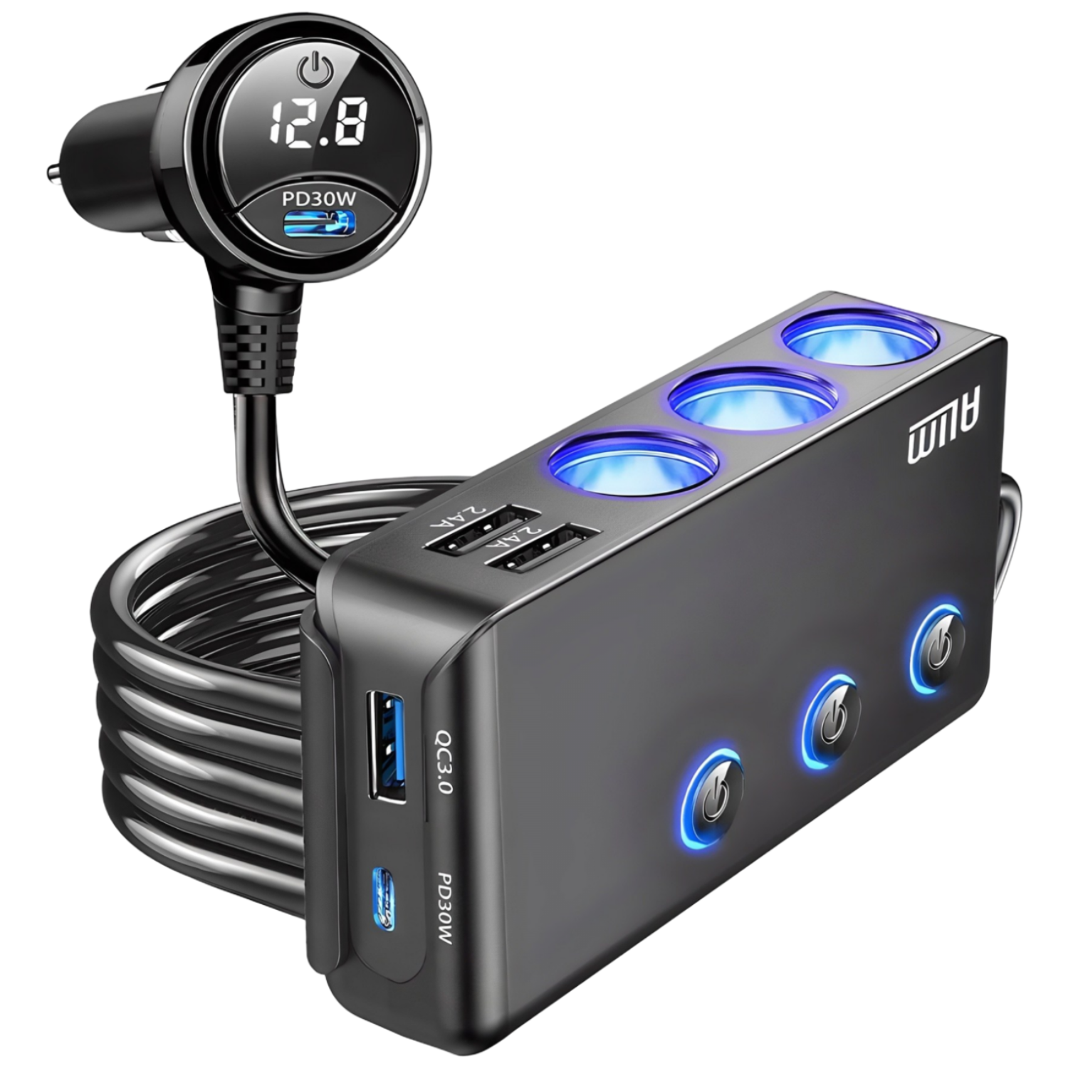 아림 120W 200W 차량용 스위치 멀티 시거잭 소켓 PD 볼트게이지 PPS C타입 초고속 충전기 소켓, 1개 26,800원