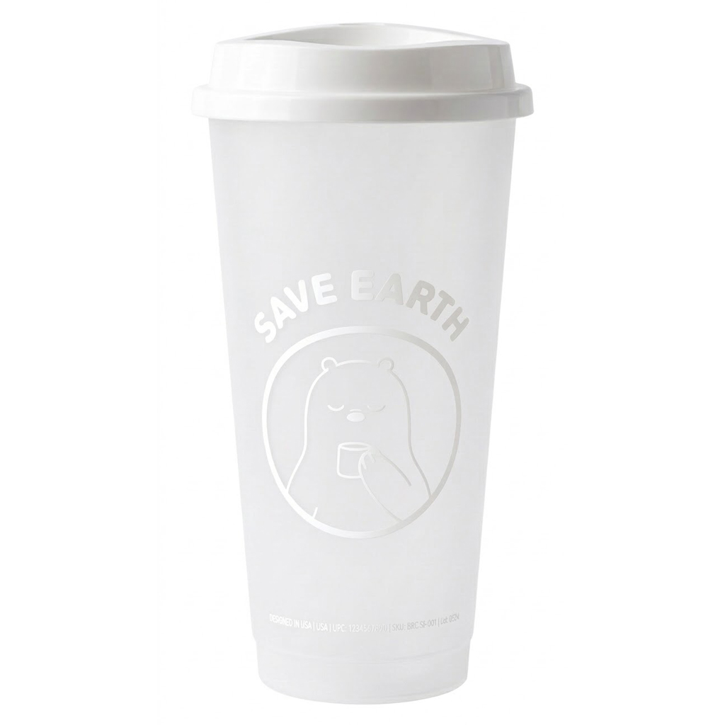 찬음료를 넣으면 색상이 변하는 다회용 와이드 리유저블컵 24oz (709ml) 컵+뚜껑 세트, 1세트, 709ml, 1개입 1,890원