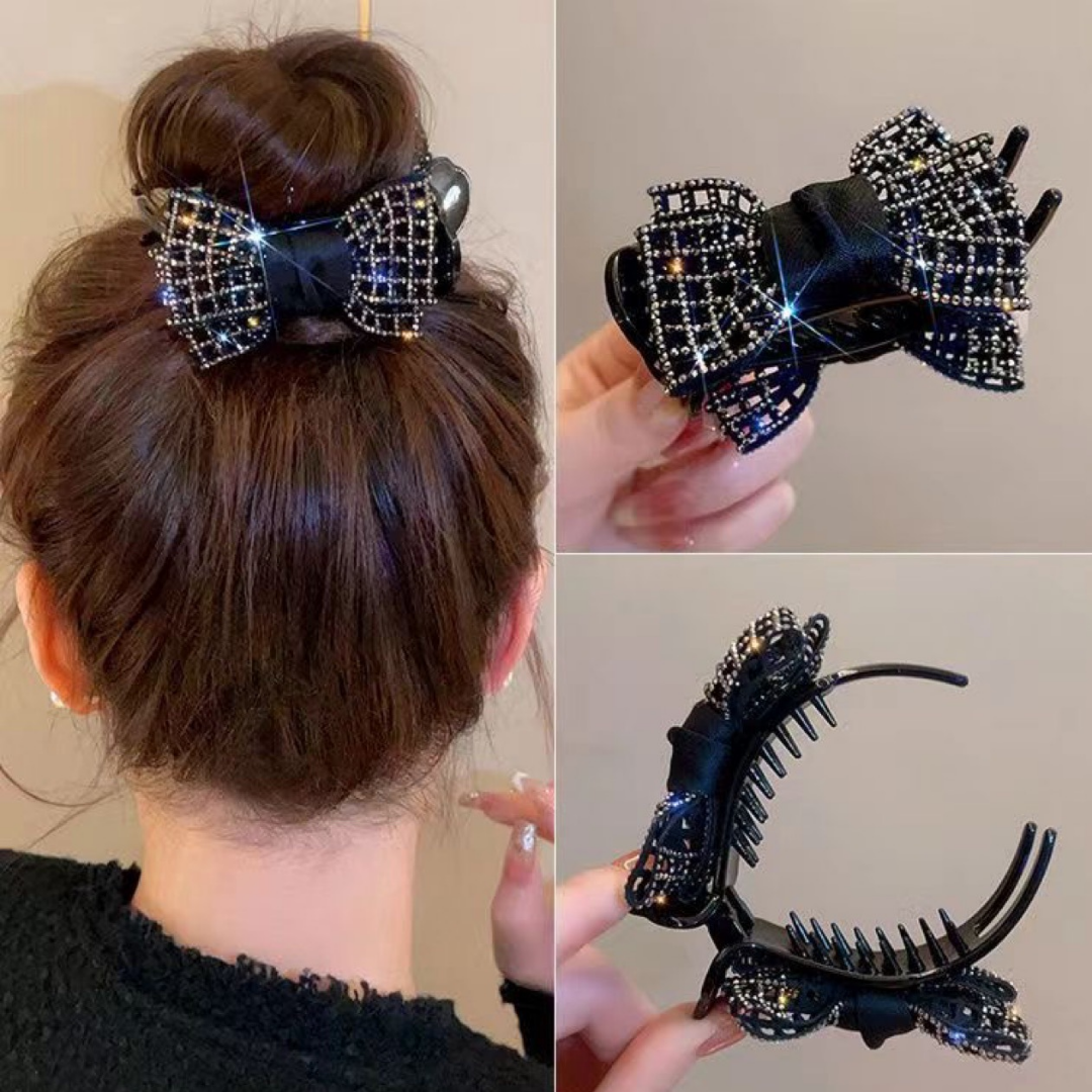 커버원 우아한 라인스톤 리본 헤어 집게핀 2개 9,500원