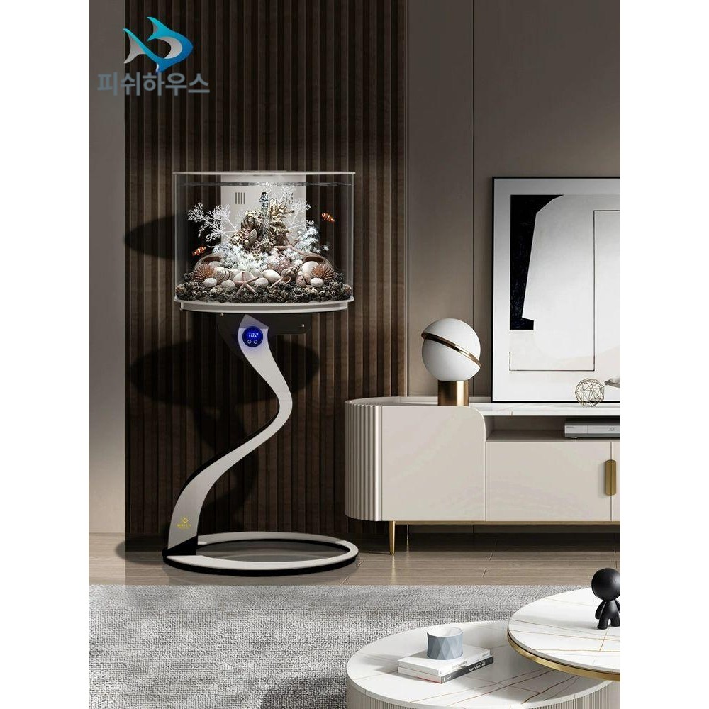 가정용 고급 소형 일체형 어항 미니 세트 인테리어 슬림 산소공급 조명포함 낮은어항, 1개, 26L 피아노블랙 일체형 고급형 299,300원