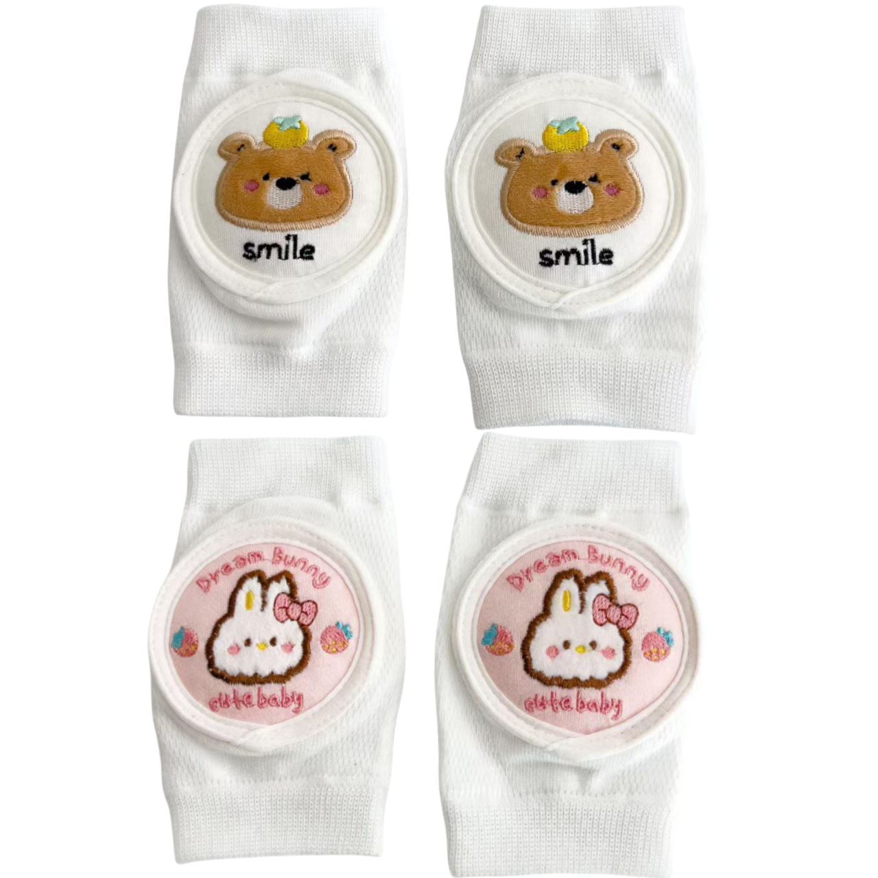 시월에인절 아기 유아 돌 여름 무릎보호대 미끄럼 방지 자수 보호대, 2세트, 뚱뚱 곰+딸기 토끼 12,900원