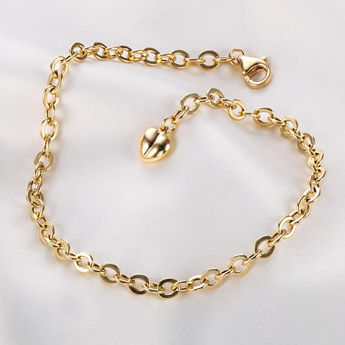 골드앤 18K 폴인러브 S1/S2/S3 팔찌 볼륨 통통 하트참 할로우 체인 팔찌 499,200원