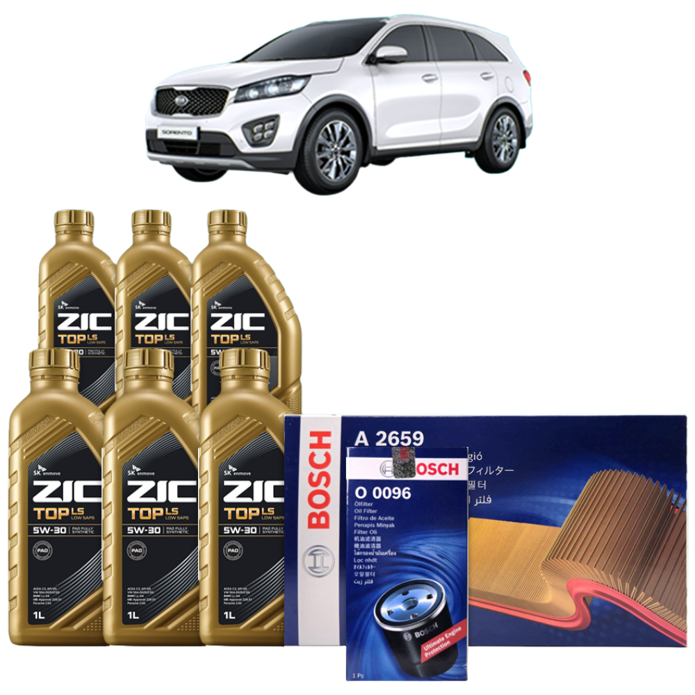 올 뉴 쏘렌토 (UM) 2.0 디젤 엔진오일세트 SK 지크 탑 LS 5W30 (ZIC TOP LS) 109,700원