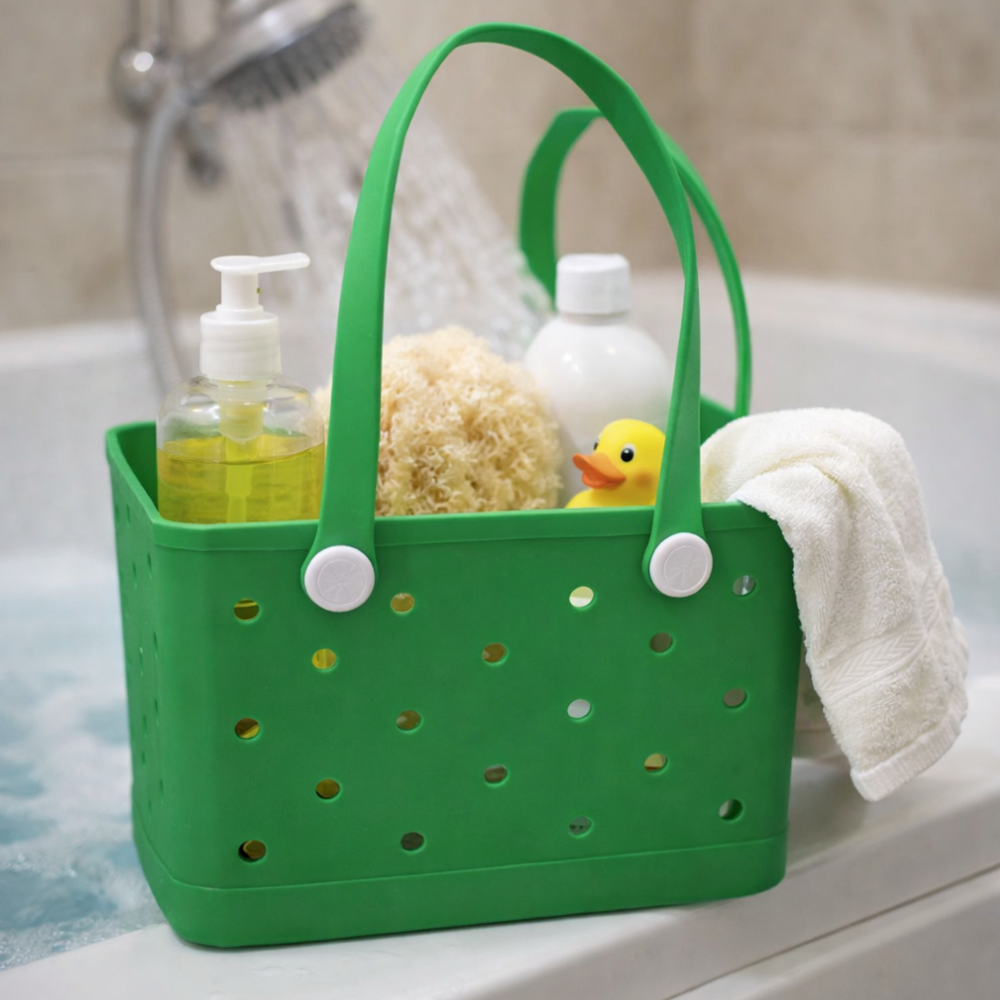 현우상점 목욕 실리콘 물빠지는 바구니, 그린 13,900원