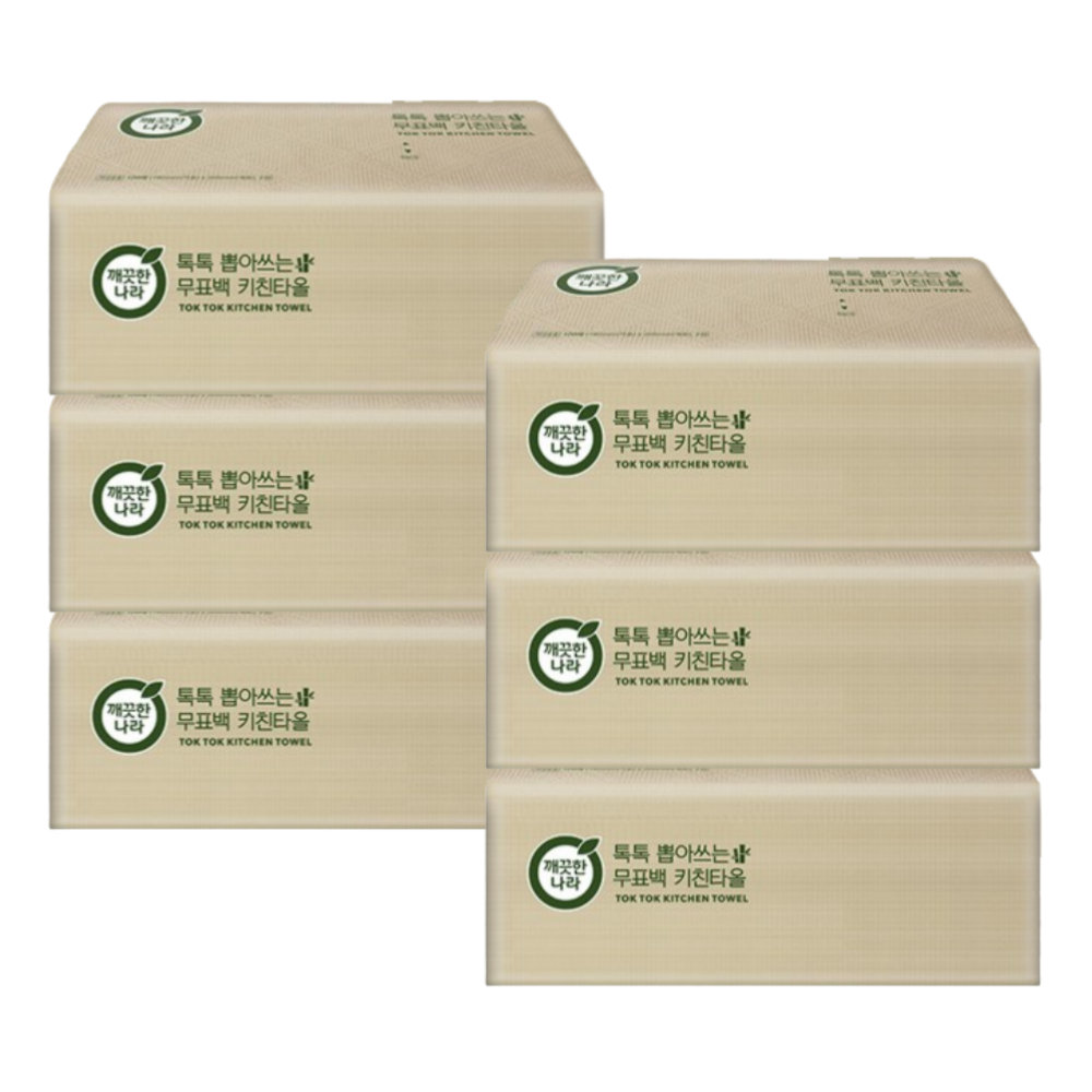 깨끗한나라 톡톡 뽑아쓰는 무표백 키친타월, 100매, 6입, 1개 12,100원