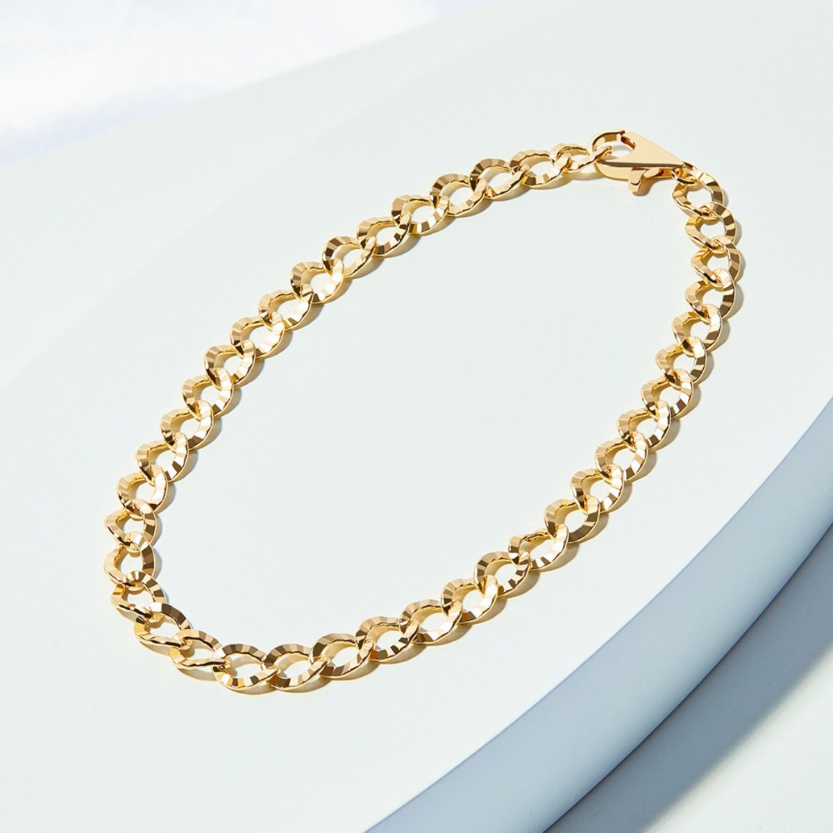 엘렌쥬얼리 14K 18K 할로우 플랫 오레올 체인 금 팔찌 461,000원