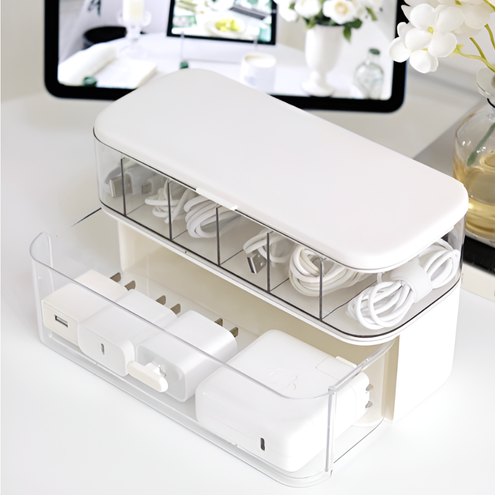 살림하루 책상정리 필수템 충전기 케이블 2단 수납박스 13,800원