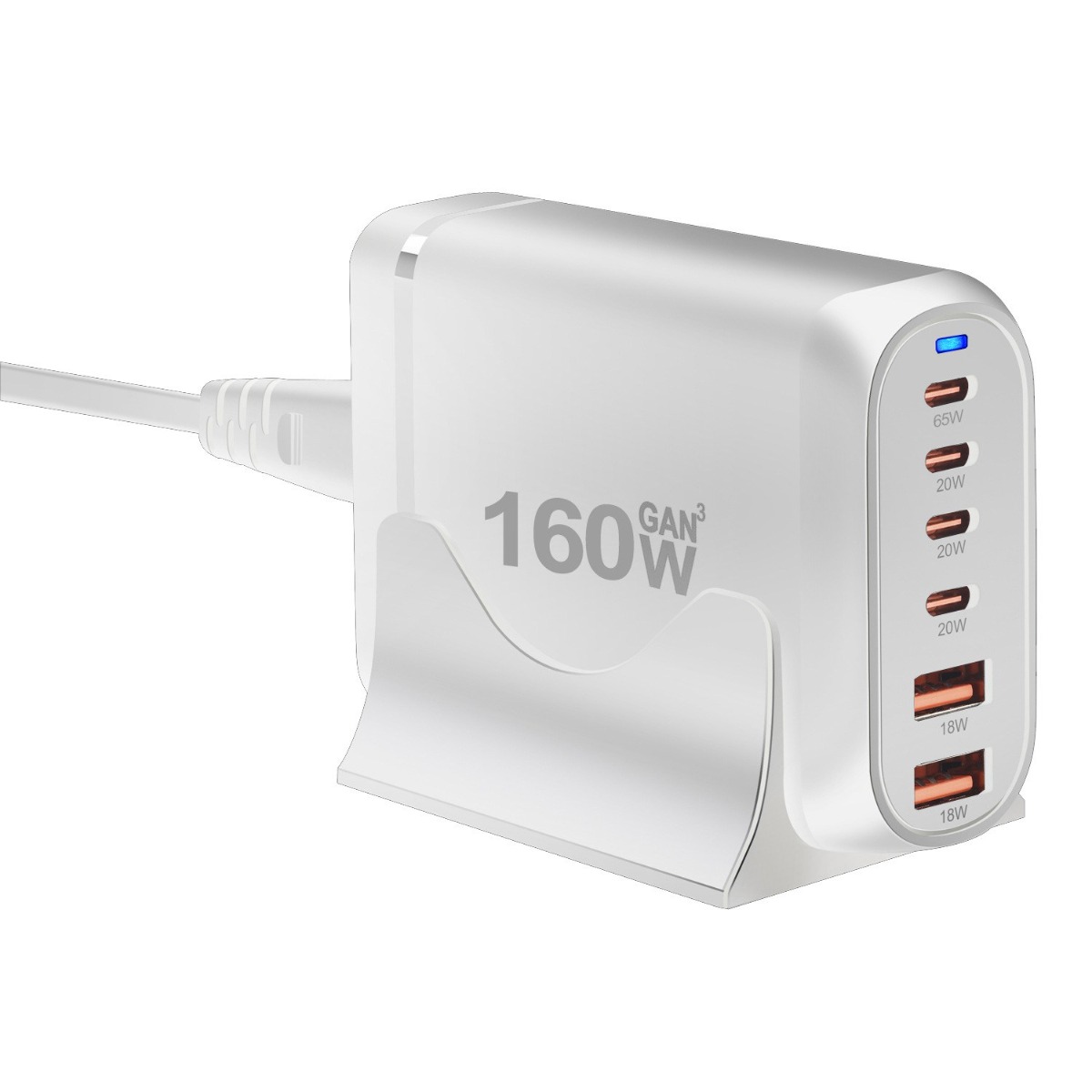 PYHO 160W 6포트 PD3.0 PPS 초고속 멀티충전기, 1개, 하얀색 37,900원