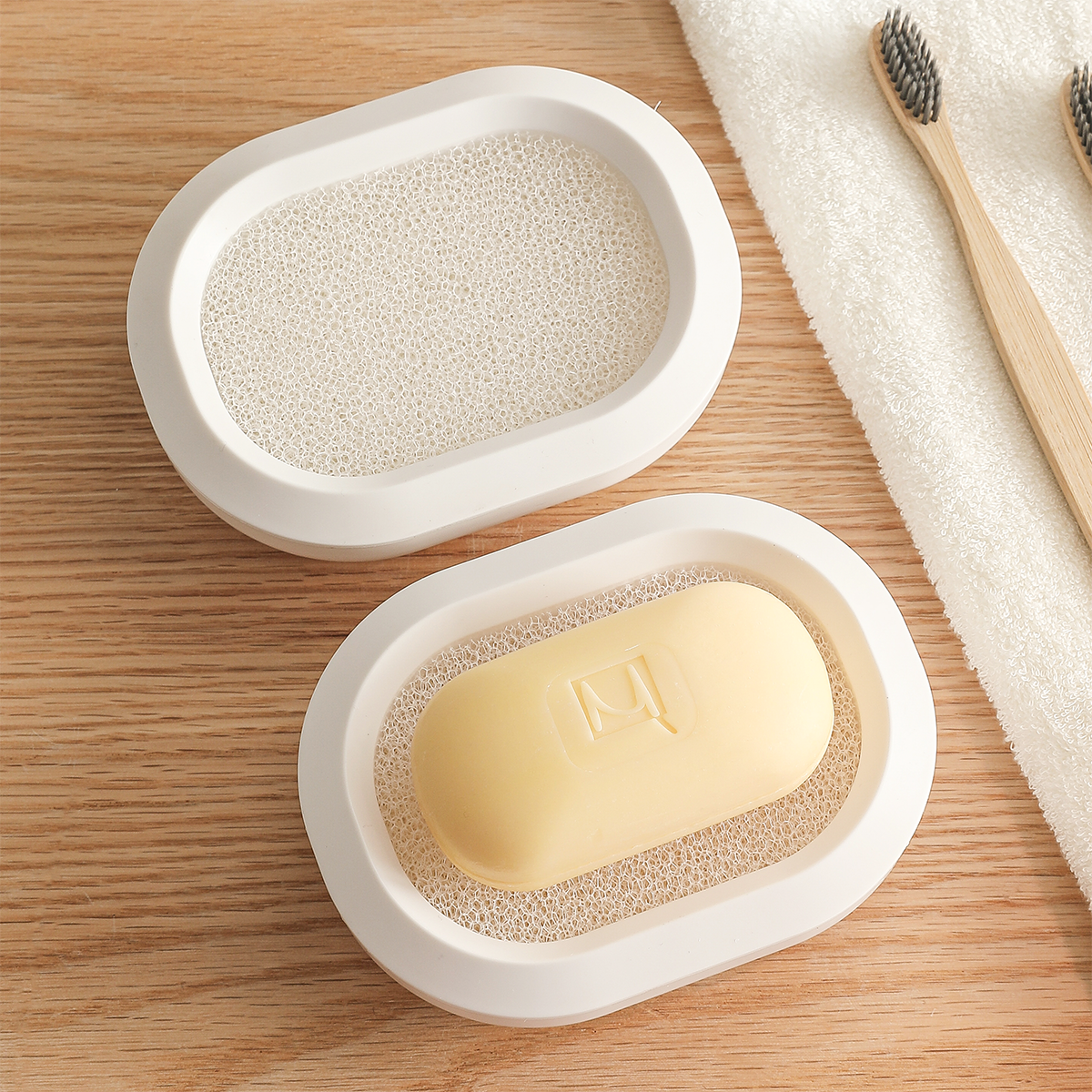 코지티 3단 분리 물빠짐 스펀지 비누받침대, 매트 화이트, 1개 5,490원