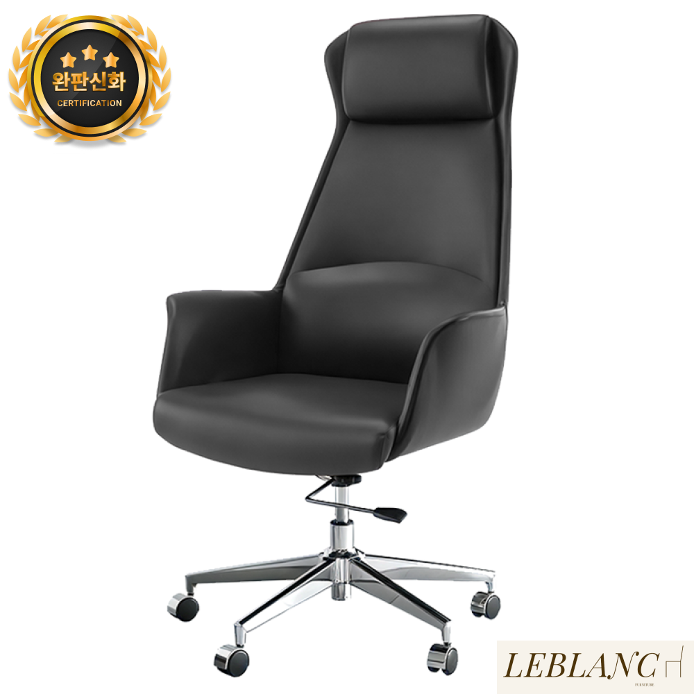 르블랑퍼니처 하이엔드 가죽 의자 사무실 회의실 컴퓨터 중역 로우백 하이백 오렌지, 블랙, 다크그레이, 라이트그레이, 블랙 254,470원
