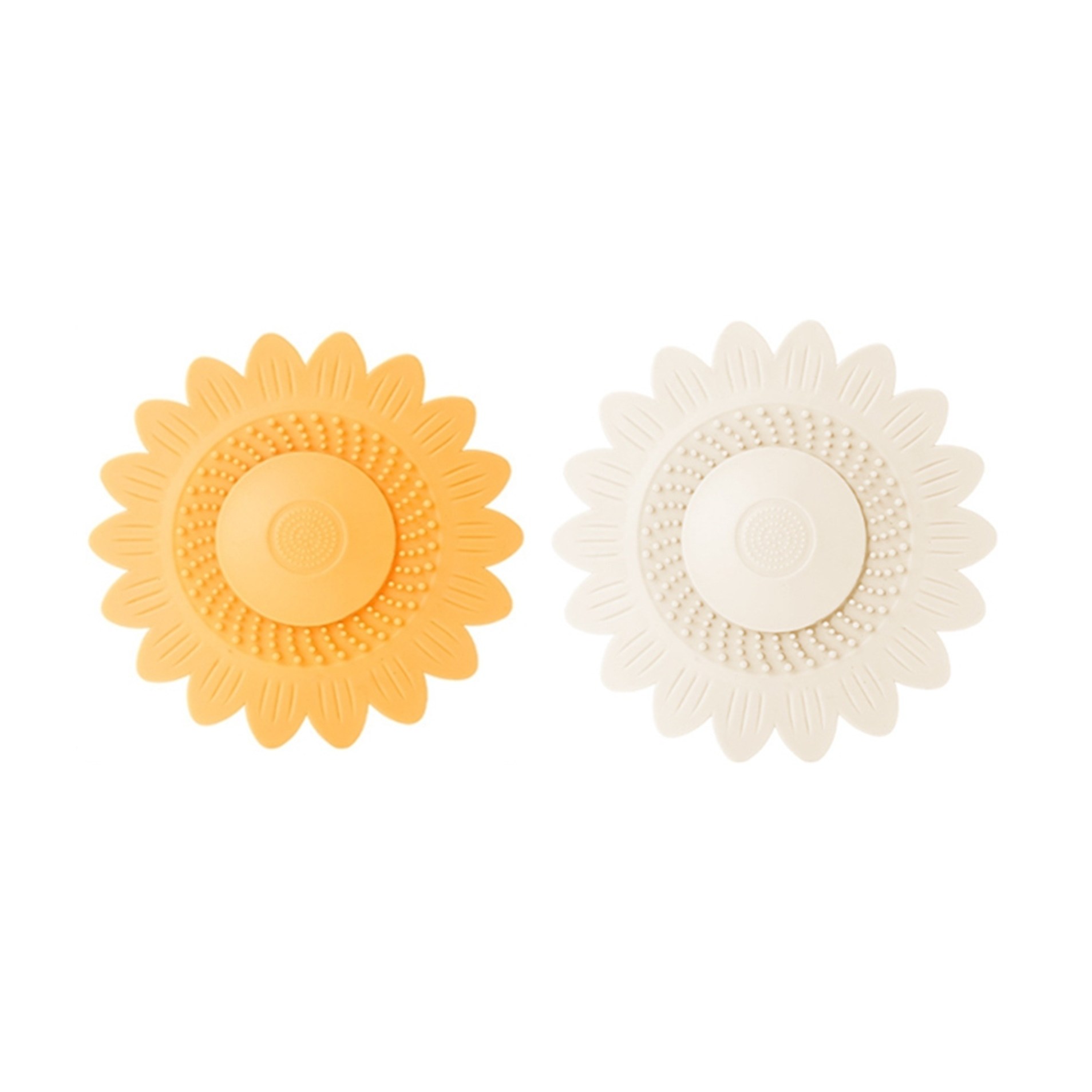 돈 들어오는 1+1 노란 해바라기 물빠짐 가능한 원터치 배수구캡 덮개 욕실 화장실 싱크대 베란다 하수구덮개, 옐로우+화이트 14,000원