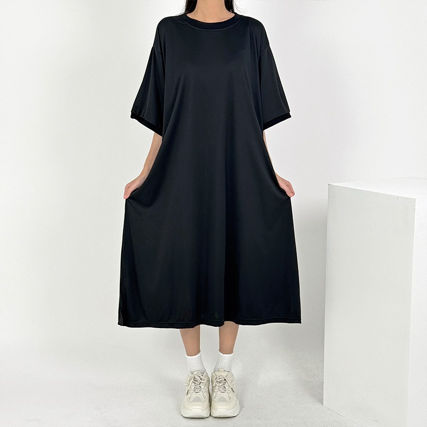 바이일이오 여성 트임 단가라 박스 롱원피스 15,700원