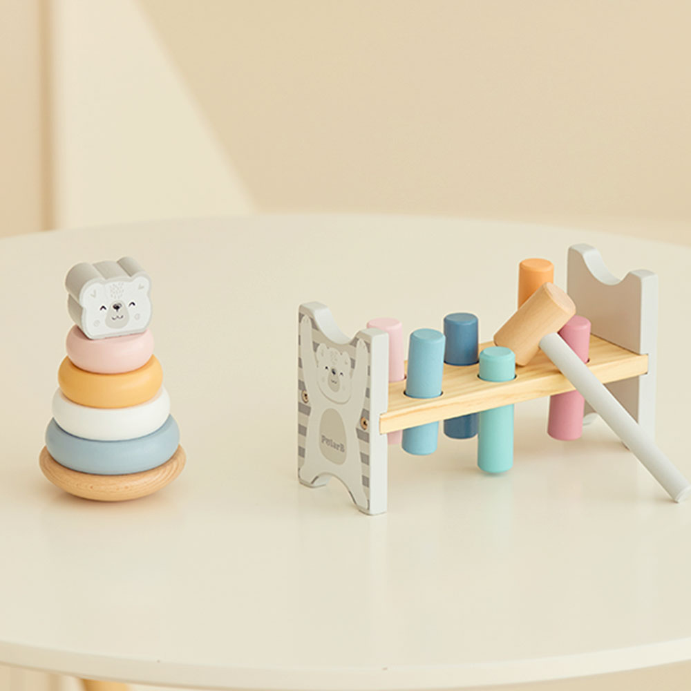 폴라비 아기 링쌓기 망치놀이 세트 원목 장난감 12개월 13개월 선물 39,000원