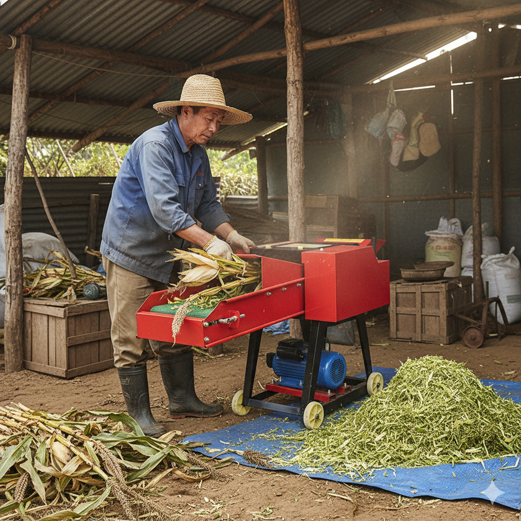 캠페토 사료 절단기 잔가지 볏짚 옥수수대 건초 파쇄기 분쇄기 농업용, 1개 693,000원