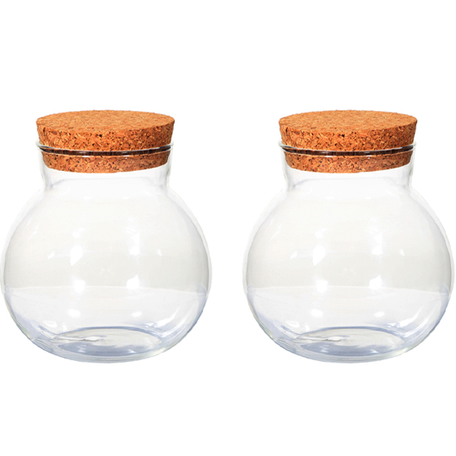 강군샵 볼단지 콜크 테라리움 투명 350ml, 2개 7,560원