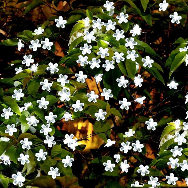 새늘찬 태양광 벚꽃 트리 조명 12m 100구 정원등 led 태양열 8가지 모드 캠핑 야외조명 전구 (3차입고), 흰색 18,900원