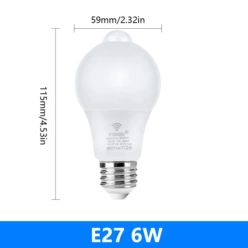 호환 2pcs E27 LED PIR 모션 센서 전구 AC220V 6W 9W 12W 15W 18W 20W 자동 ON/OFF 야간 조명 거실 홈 주차 8,000원