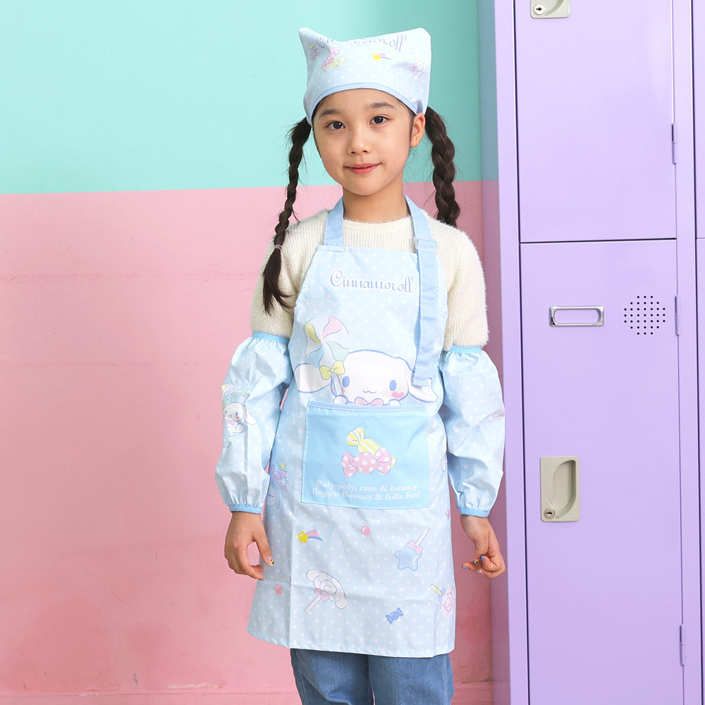 산리오 시나모롤 스위트 방수 앞치마 토시 두건 세트 아동 여아 키즈 요리 미술 준비물 유치원 어린이집 16,800원
