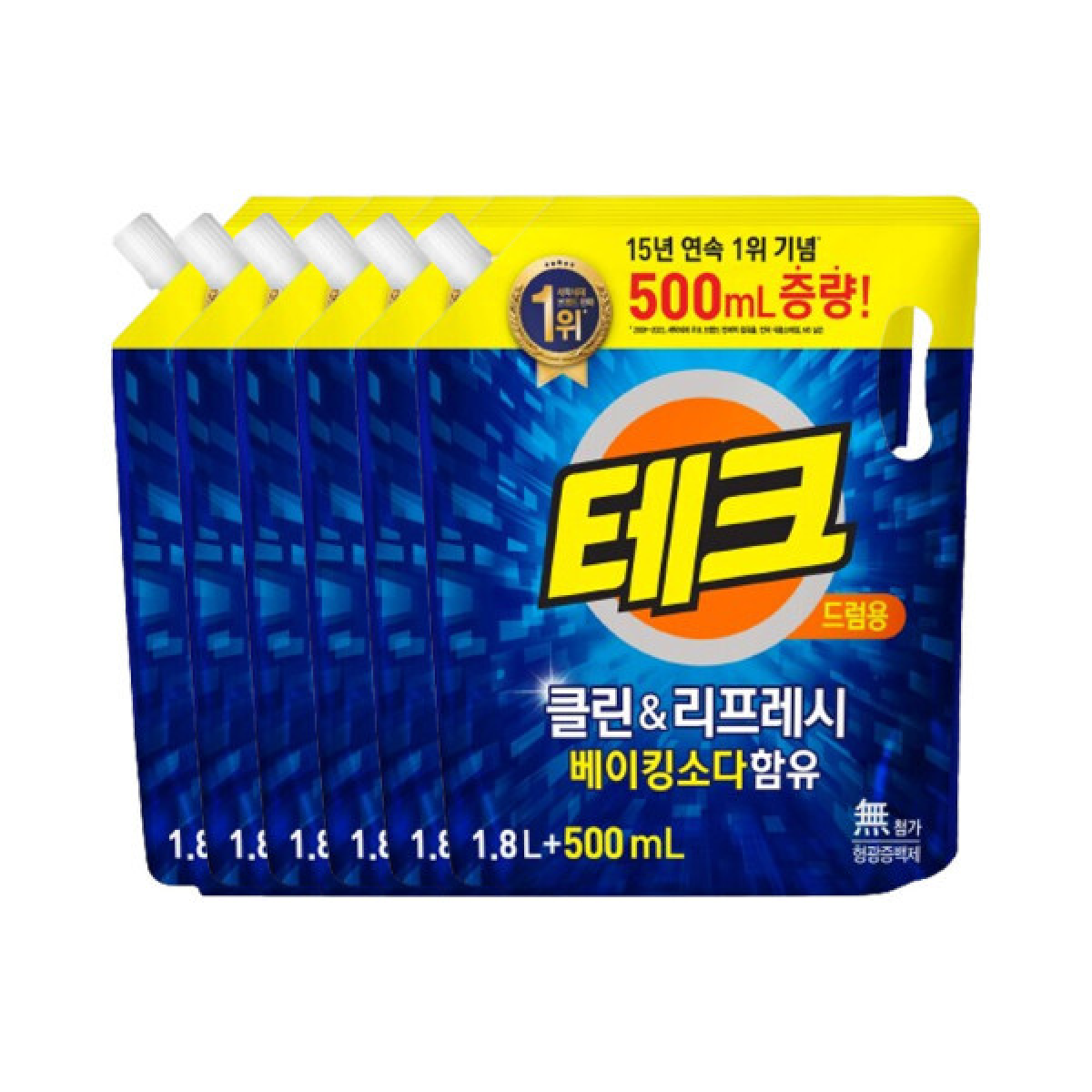 [드럼]테크 클린앤리프레쉬 액체세제 리필 1.8L+500ml 1개 37,200원