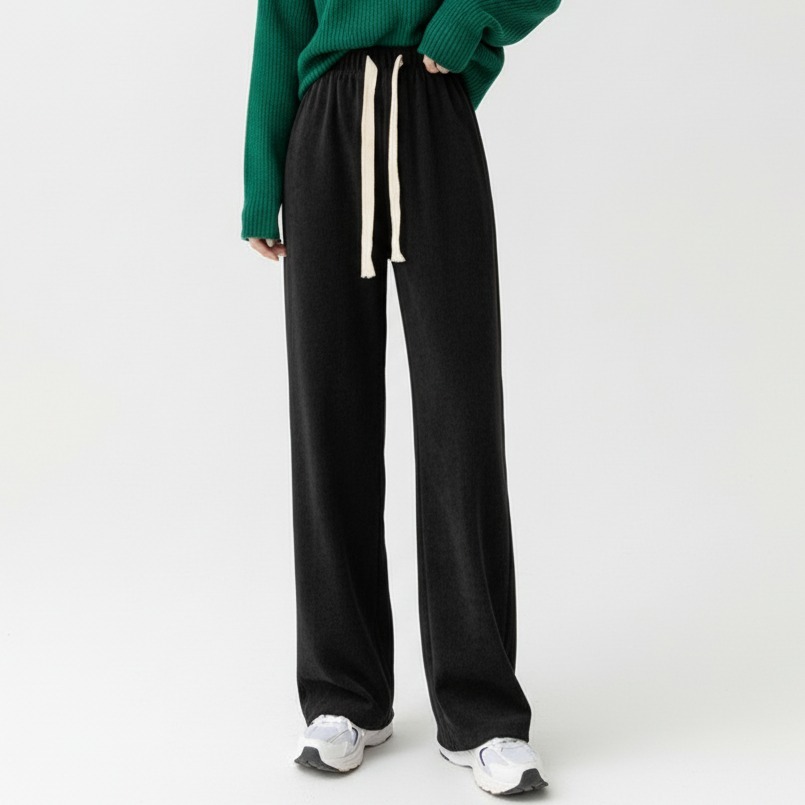 마켓피아 여성용 하이웨이스트 심플 와이드 밴딩 팬츠 18,500원