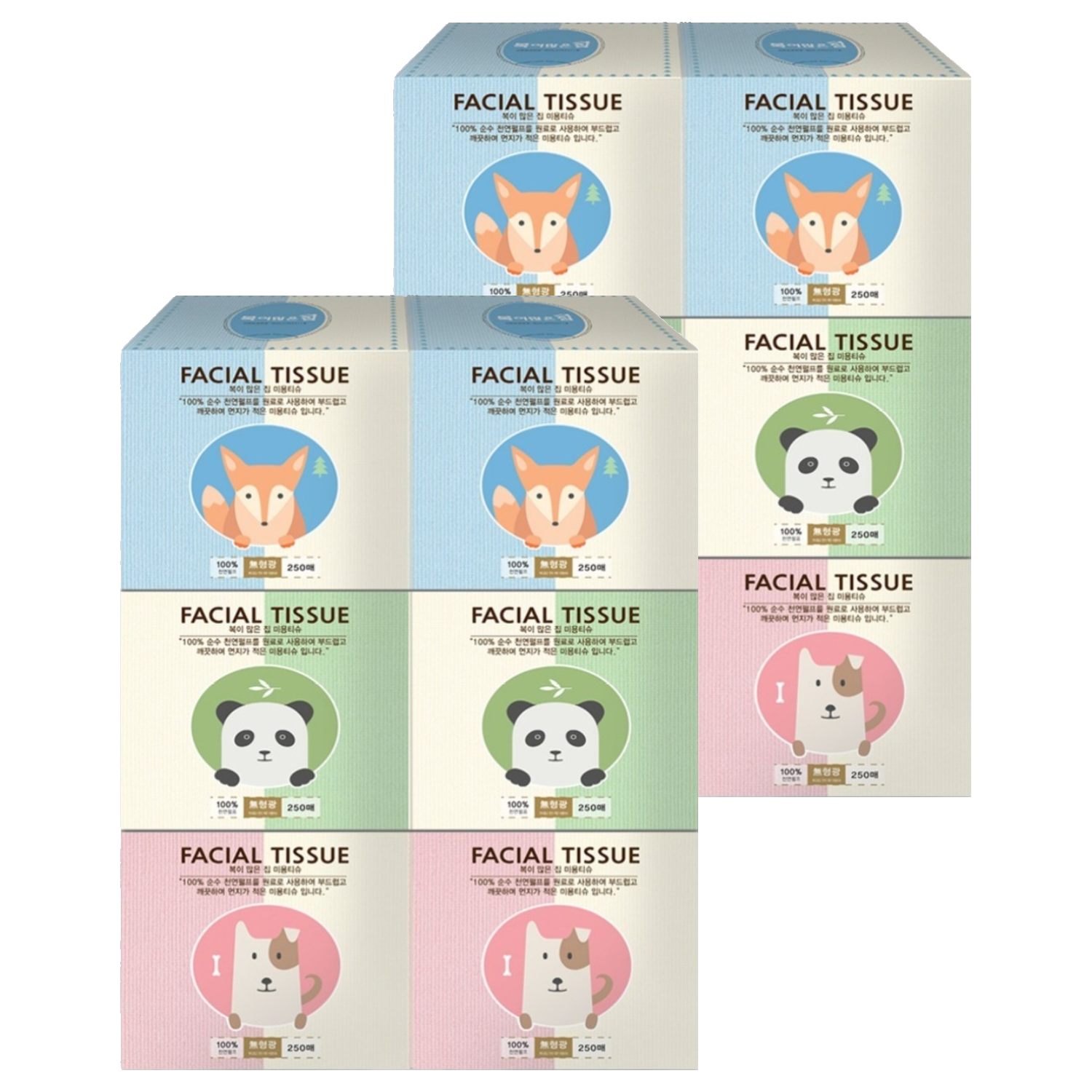 복이많은집 천연펄프 미니 미용티슈 250매 2겹, 6개입, 2개 10,800원