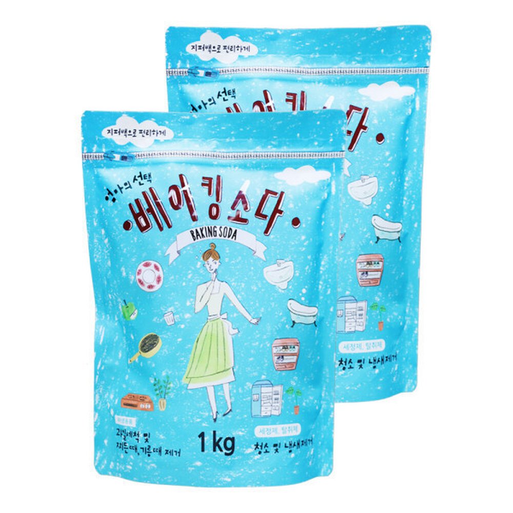 애경 엄마의 선택 베이킹소다 세정제 지퍼백 1kg 2개 청소 냄새제거 15,260원