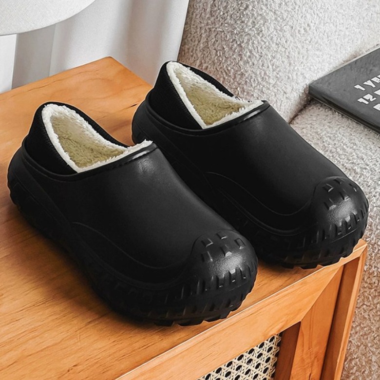 크레스티 남녀공용 방한 EVA 주방화 겨울 통굽 방수 털슬리퍼 29,000원