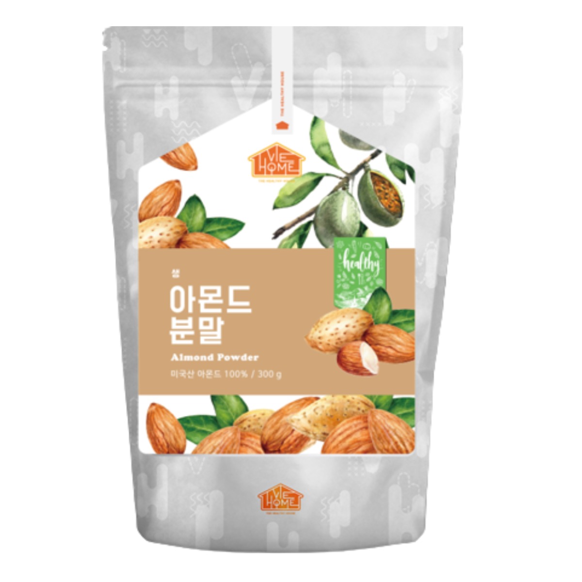 건강한우리집비옴 고소한 생 아몬드 가루 100%분말, 1개, 300g 13,000원