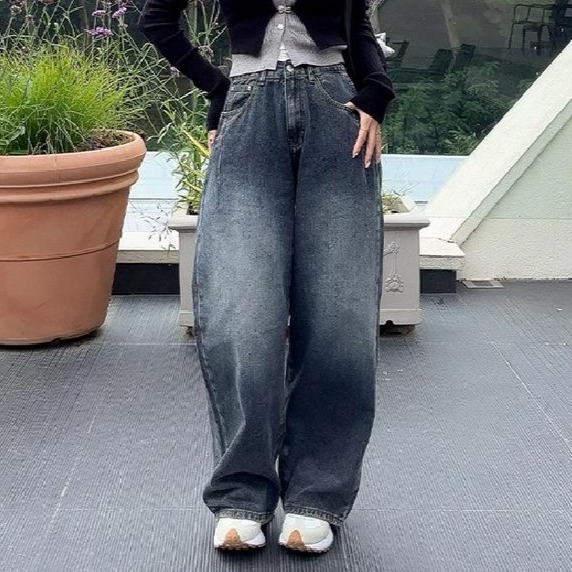 인비비드 여성용 탄탄핏 워싱 레트로컷 라인 뒷밴딩 데일리 와이드 데님 팬츠 H11K4_ij5715 34,800원