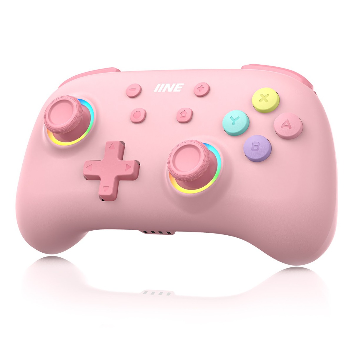 이이네 캔디 팝 무선 컨트롤러 NFC 아미보 지원 터보 매그로 설정 RGB 라이트 지원 게임 컨트롤러 Switch/PC/Android/IOS와 호환, 핑크, 1개 48,900원